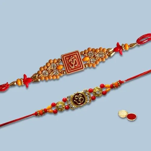 Floral Rakhi Trio with Besan Laddoo