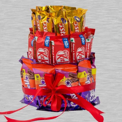 Exceptional 3 Layer Arrangement of Kitkat, 5 Star n Crispello