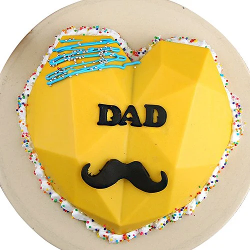 Dads Moustache Pinata Cake