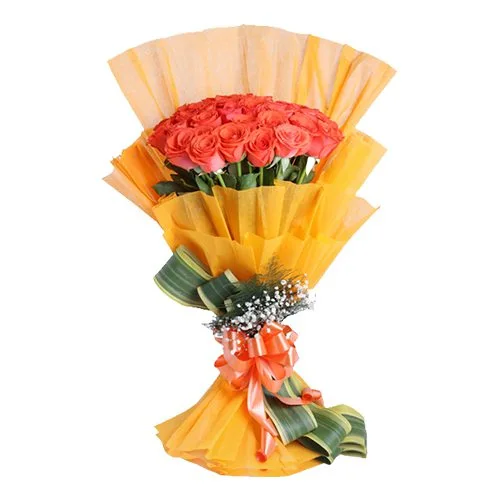 Fabulous Farewell Orange Roses