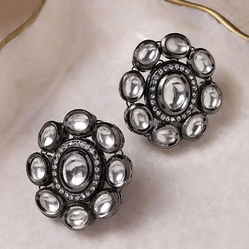 Sophisticated Silver Black Studs