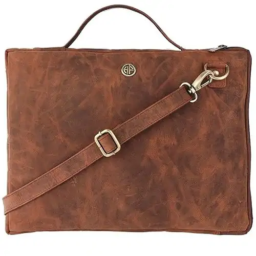 Elegant Leather Slim Laptop Sleeve Bag