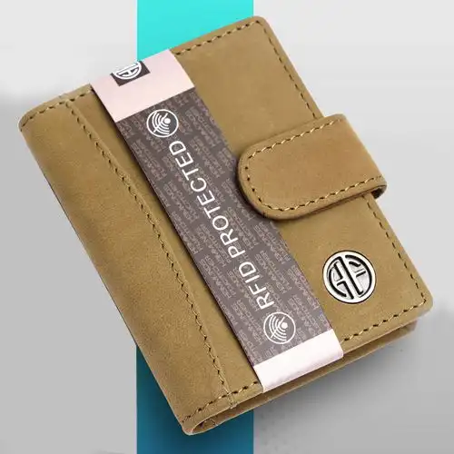 Stylish Leather RFID Protected Card Holder Wallet