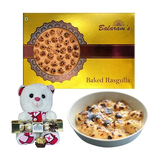 Enjoyable Baked Rasgulla from Balaram Mullick with Teddy N Ferrero Rocher Combo