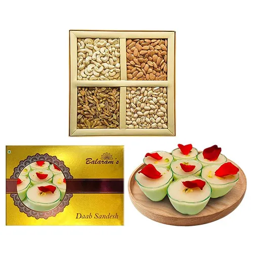 Enjoyable Daab Sandesh from Balaram Mullick with Assorted Dry Fruits