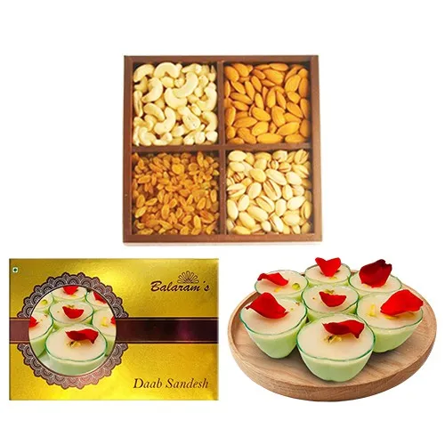 Luscious Daab Sandesh from Balaram Mullick N Mixed Dry Fruits Combo