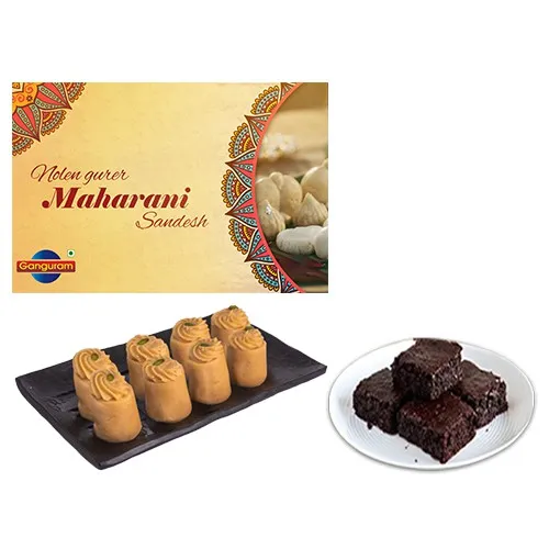 Mouth-Watering Nolen Gurer Maharani Sandesh from Ganguram with Brownies