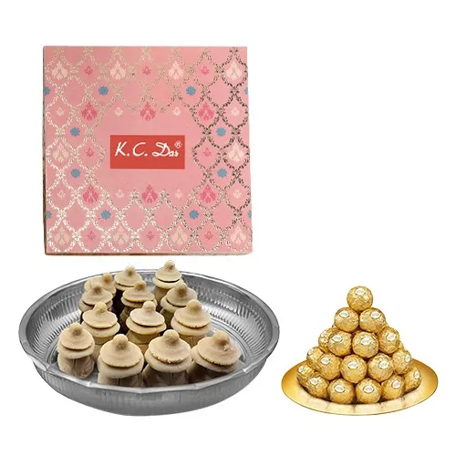 Lavish Combo of Amrita Kumbha from K.C.Das N Ferrero Rocher Chocolate