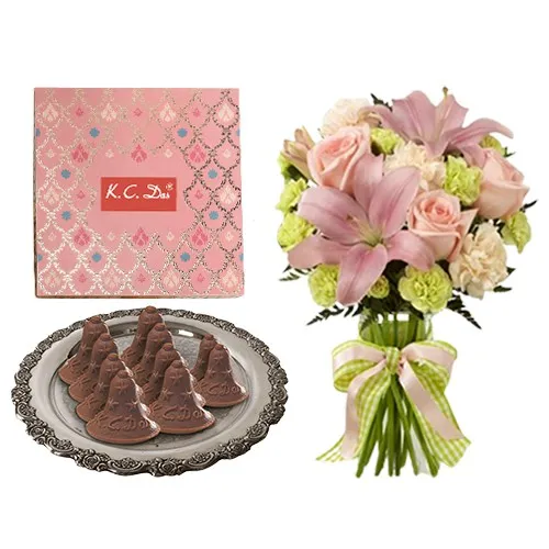 Fabulous Pair of Choc-O-Bell from K.C.Das N Flowers Bouquet