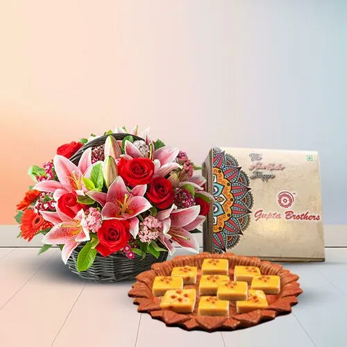 Floral Elegance with Butterscotch Sandesh Treats