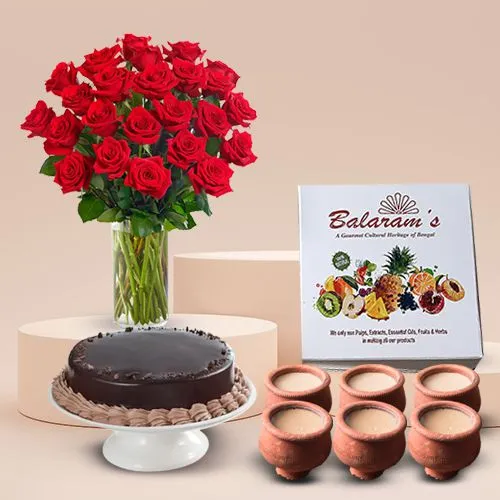 Elegant Rose Arrangement with Sweet Treats