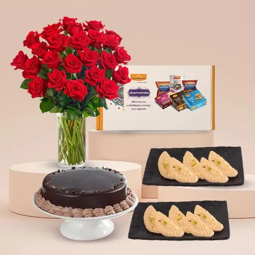 Elegant Roses  N  Sweet Treat Indulgence