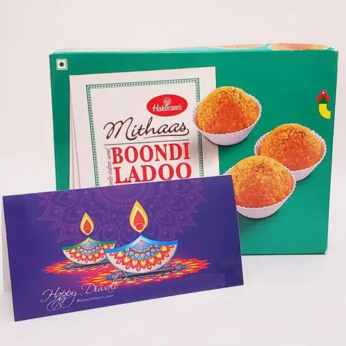 Diwali Delight: Motichoor Laddoo & Card